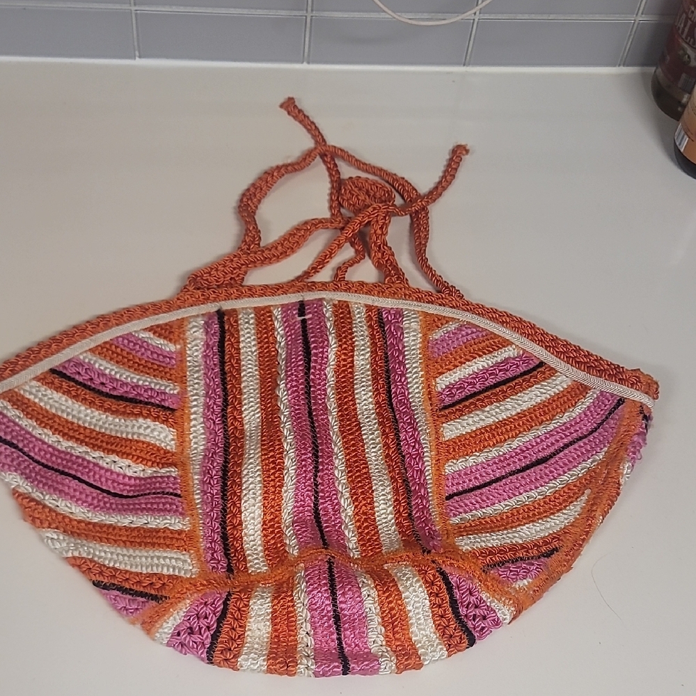 ZARA Colorful Striped Crochet Bag